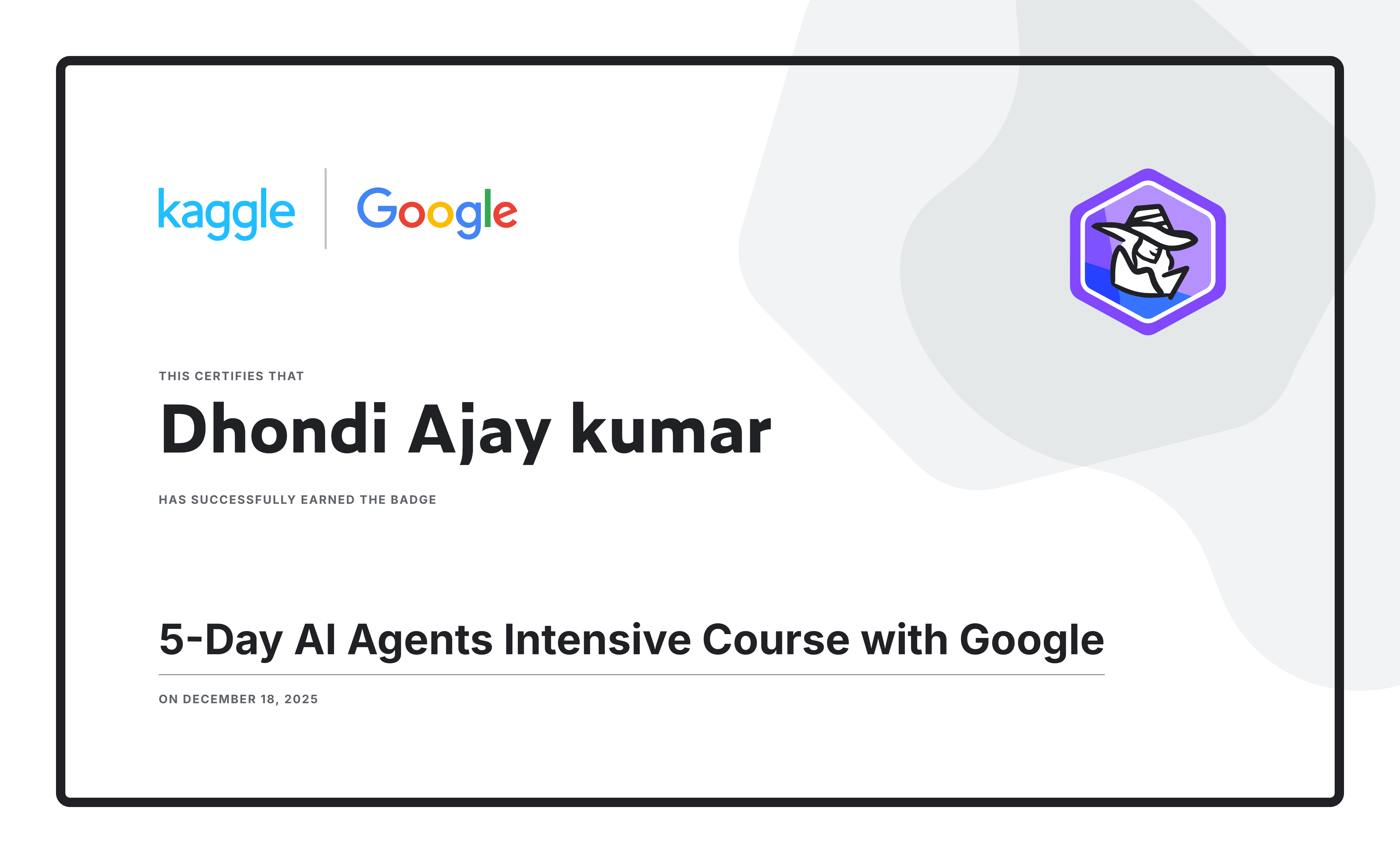 5-Day AI Agents Intensive Course with Google